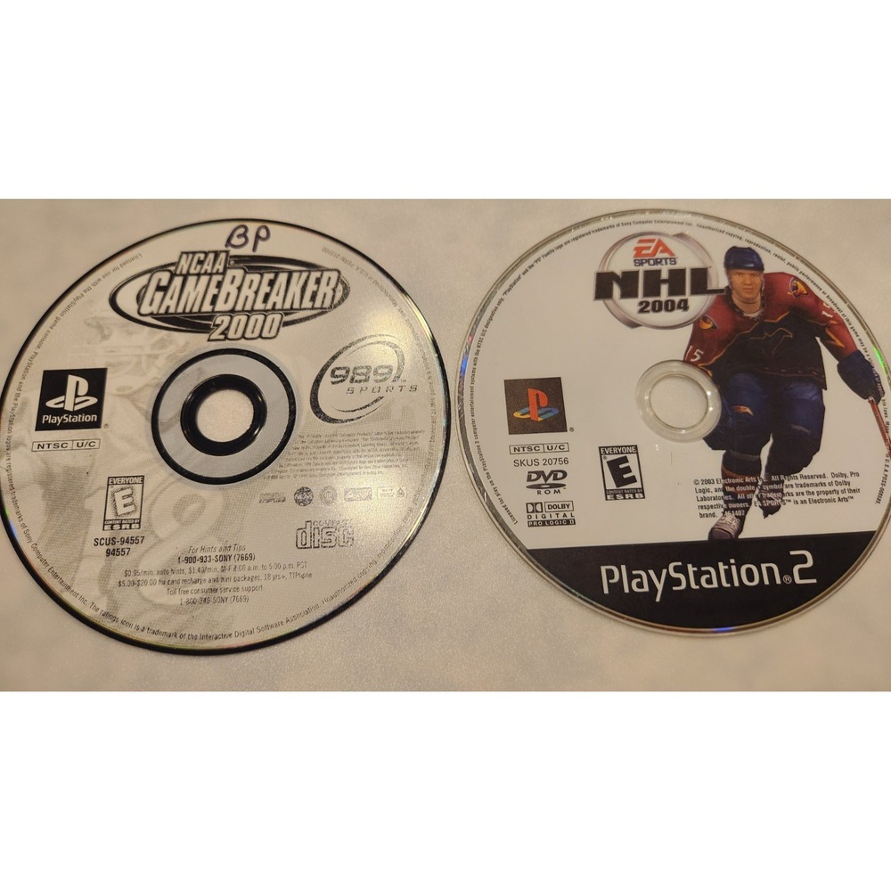 Lot of 2 PS2 Games- NCAA Game Breaker 2000 & NHL 2004 PlayStation 2